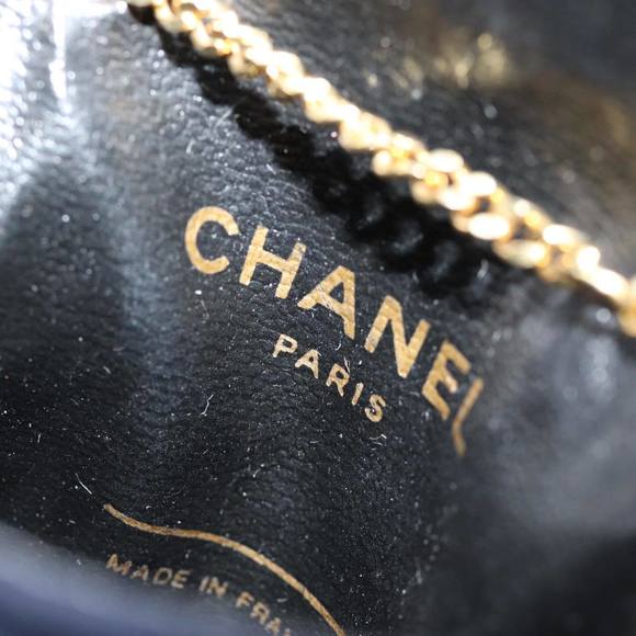CHANEL Chain Pouch Canvas Navy CC Auth 74394 - Picture 10 of 16